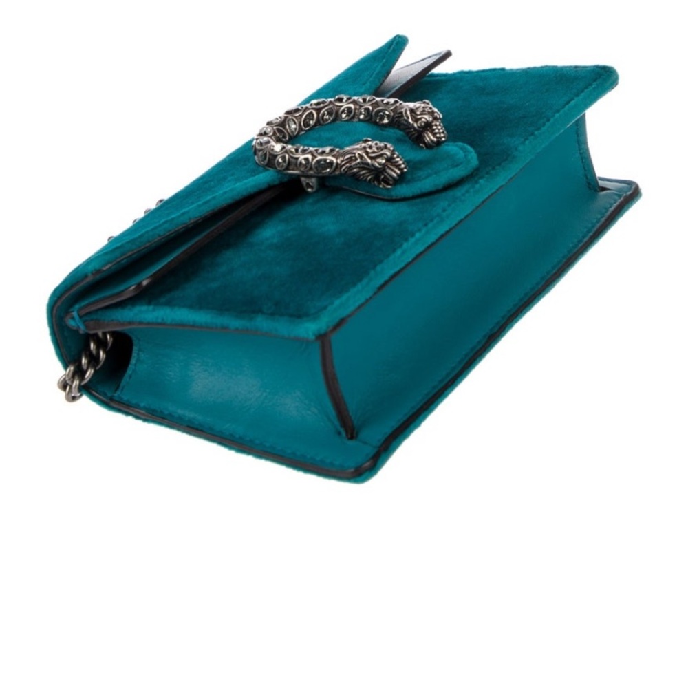 Gucci Teal Velvet Chain Bag - Picture 3 of 14